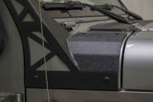 Jeep Wrangler Unlimited JLU Light Mounting Brackets - Windshield - Fishbone Offroad - Black Textured Powder Coat - `18-`27